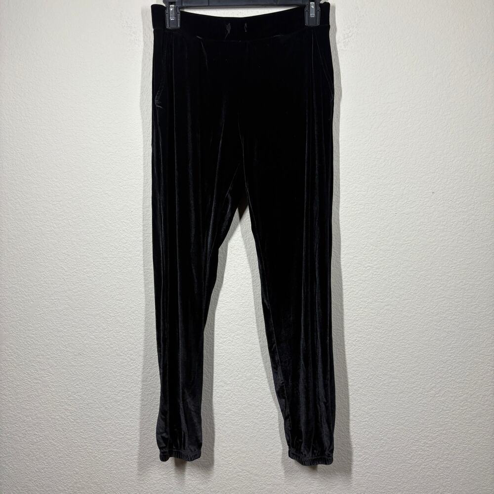 Chaser Size Small Velour Slouochy Jogger Black Nylon Blend Pull On Elastic Waist